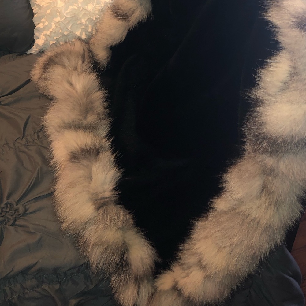 Real fox fur throw